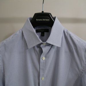 Banana Republic Blue Striped Dress Shirt (S)